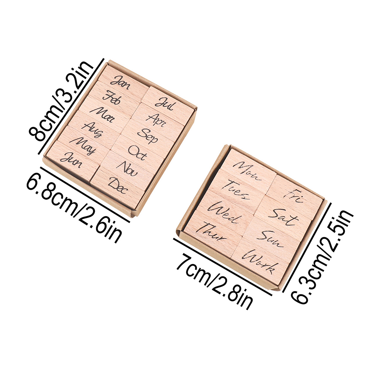 Wooden Rubber Stamp Set for Mo - Rubber Date Stamp 评论和价格