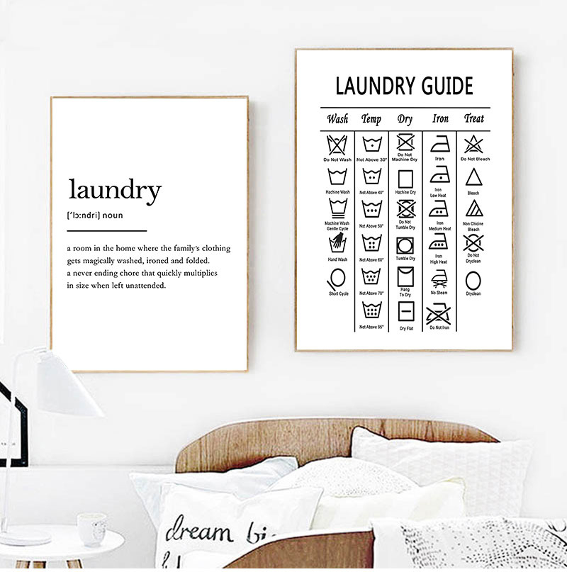 Laundry Guide Canvas Painting  - Ink Blotter Paper 评论和价格